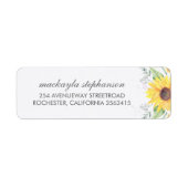 Rustige zonnebloemen Landbruiloft Etiket (Voorkant)