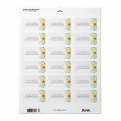 Rustige zonnebloemen Landbruiloft Etiket (Full Sheet)