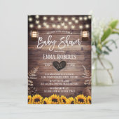 Rustige zonnebloemen  Lantaarns Baby shower Kaart (Staand voorkant)