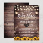 Rustige zonnebloemen  Lantaarns Baby shower Kaart (Voorkant / Achterkant)