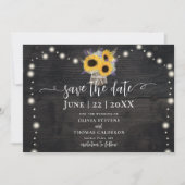 Rustige zonnebloemen Lavender Barn Wood Wedding Save The Date (Voorkant)