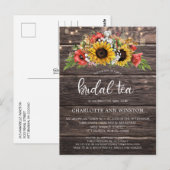 Rustige zonnebloemen lichten Bridal Tea Uitnodigin Briefkaart (Voorkant / Achterkant)