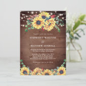 Rustige zonnebloemen lichten eucalyptusfeest kaart (Staand voorkant)