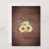 Rustige zonnebloemen lichten eucalyptusfeest kaart (Achterkant)