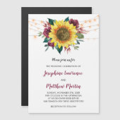 Rustige zonnebloemen - Lichtgewicht bruiloft Magnetische Uitnodiging (Voorkant / Achterkant)