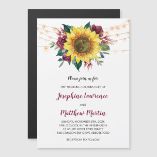 Rustige zonnebloemen - Lichtgewicht bruiloft Magnetische Uitnodiging