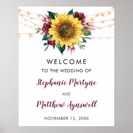 Rustige zonnebloemen - Lichtgewicht bruiloft Poster (Voorkant)