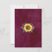 Rustige zonnebloemen - Lichtgewicht bruiloft RSVP Kaartje (Achterkant)