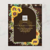 Rustige zonnebloemen Lights Lace Arch Wedding Flyer (Achterkant)