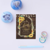 Rustige zonnebloemen Lights Lace Arch Wedding Flyer (Enkel)