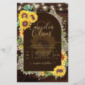 Rustige zonnebloemen Lights Lace Arch Wedding Flyer (Voorkant)
