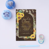 Rustige zonnebloemen Lights Lace Arch Wedding Flyer (Enkel)