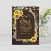 Rustige zonnebloemen Lights Lace Arch Wedding Kaart (Staand voorkant)