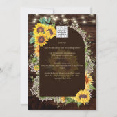 Rustige zonnebloemen Lights Lace Arch Wedding Kaart (Achterkant)