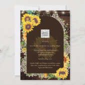 Rustige zonnebloemen Lights Lace Arch Wedding Kaart (Achterkant)