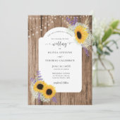 Rustige zonnebloemen Lijst Wood Barn Wedding Kaart (Staand voorkant)