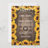 Rustige zonnebloemen Lijst zomerbruiloft Kaart (Voorkant)