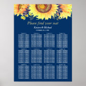 Rustige zonnebloemen marinesurveineslagkaart poster (Voorkant)