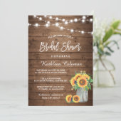 Rustige zonnebloemen Mason Jar Lights Vrijgezellen Kaart (Staand voorkant)