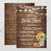 Rustige zonnebloemen Mason Jar Lights Vrijgezellen Kaart (Voorkant / Achterkant)