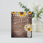 Rustige zonnebloemen Mason Jar Lights Weddenschap (Staand voorkant)