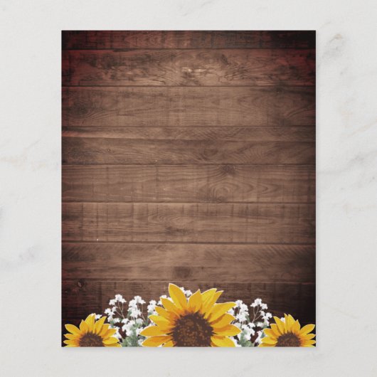 Rustige zonnebloemen Mason Jar Lights Weddenschap (Achterkant)