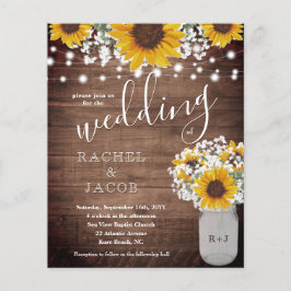 Rustige zonnebloemen Mason Jar Lights Weddenschap