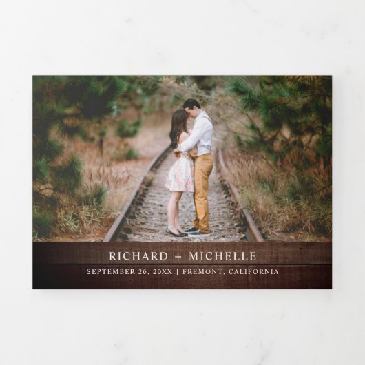 Rustige zonnebloemen Mason Jar String Lights Weddi Drieluik Uitnodiging (Cover)