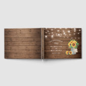 Rustige zonnebloemen Mason Jar String Lights Weddi Gastenboek (Volledig)