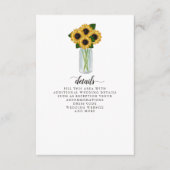 Rustige zonnebloemen Mason Jar Wedding Informatiekaartje (Voorkant)