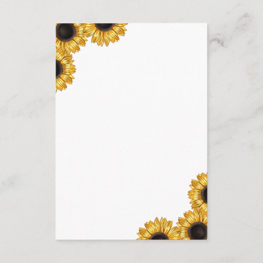 Rustige zonnebloemen Mason Jar Wedding Informatiekaartje (Achterkant)