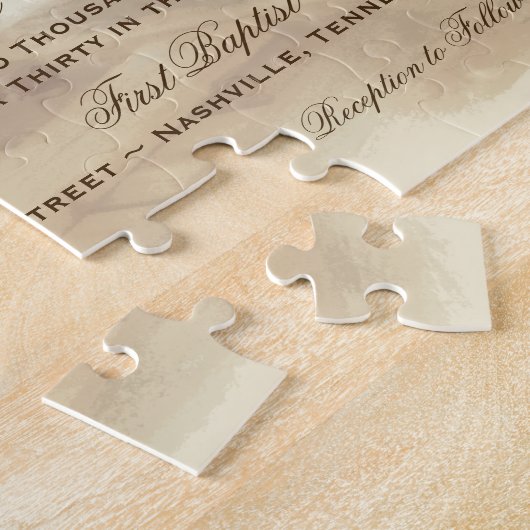 Rustige zonnebloemen Mason Jar Wedding Invite Puzz Legpuzzel (Zijkant)