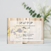Rustige zonnebloemen Mason Jar Wedding RSVP-kaarte RSVP Kaartje (Staand voorkant)