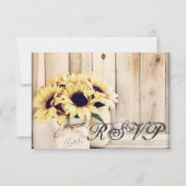 Rustige zonnebloemen Mason Jar Wedding RSVP-kaarte RSVP Kaartje (Achterkant)