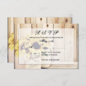Rustige zonnebloemen Mason Jar Wedding RSVP-kaarte RSVP Kaartje (Voorkant / Achterkant)