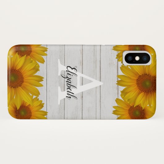 Rustige zonnebloemen | Monogram Case-Mate iPhone Case (Achterkant (horizontaal))