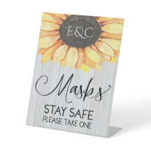 Rustige zonnebloemen - Monogram van het Masker Wed