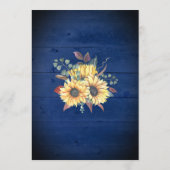 Rustige zonnebloemen Navy Blue Jar Lights Wedding Kaart (Achterkant)