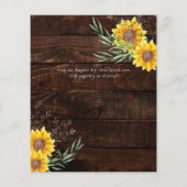 Rustige zonnebloemen Olive Leaves Wedding Flyer (Achterkant)