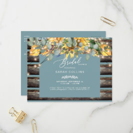 Rustige zonnebloemen Omheining Blauwgroen Vrijgeze Uitnodiging Briefkaart