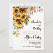 Rustige zonnebloemen — Ontvangst van bruiloft Kaart (Voorkant)