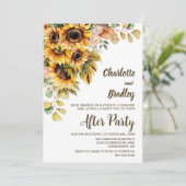 Rustige zonnebloemen — Ontvangst van bruiloft Kaart (Staand voorkant)