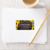 Rustige zonnebloemen op het etiket van het houten  (Insitu)