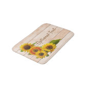 Rustige zonnebloemen op hout badmat (Gekanteld)