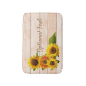 Rustige zonnebloemen op hout badmat (Voorkant Verticaal)
