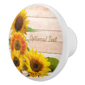 Rustige zonnebloemen op hout keramische knop (Rechts)