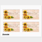Rustige zonnebloemen op hout rechthoekige sticker (Vel)