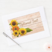 Rustige zonnebloemen op hout rechthoekige sticker (Envelop)