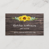 Rustige zonnebloemen op hout visitekaartje (Achterkant)