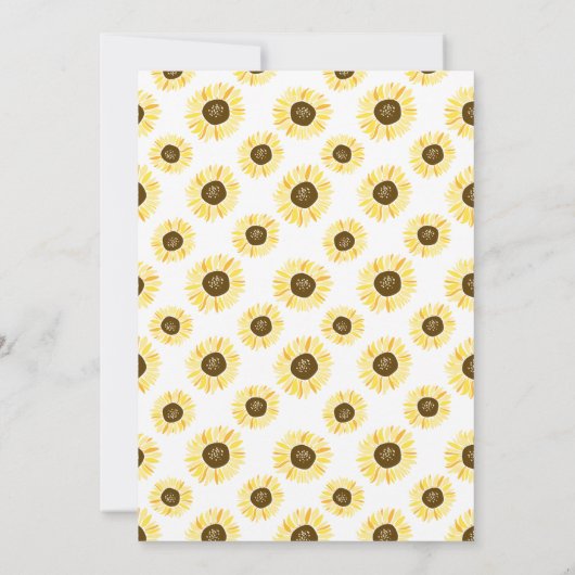 Rustige zonnebloemen op uitnodiging van Mason Jar  (Achterkant)